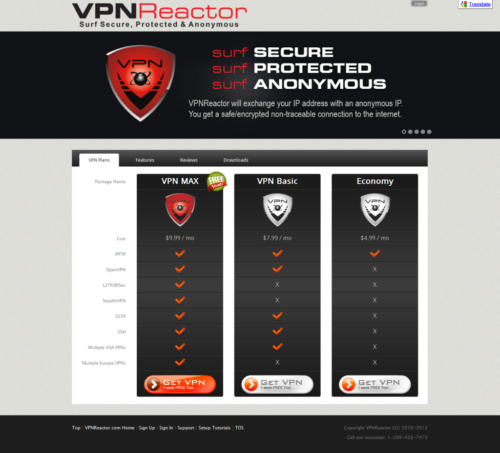 VPNReactor - Screenshot